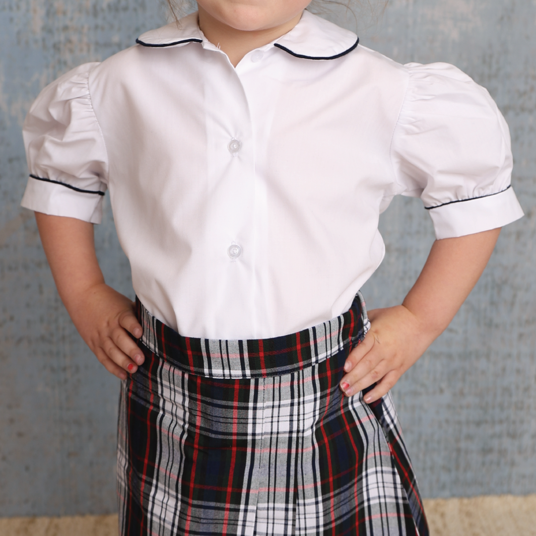 Short Sleeve Peter Pan Collar Blouse