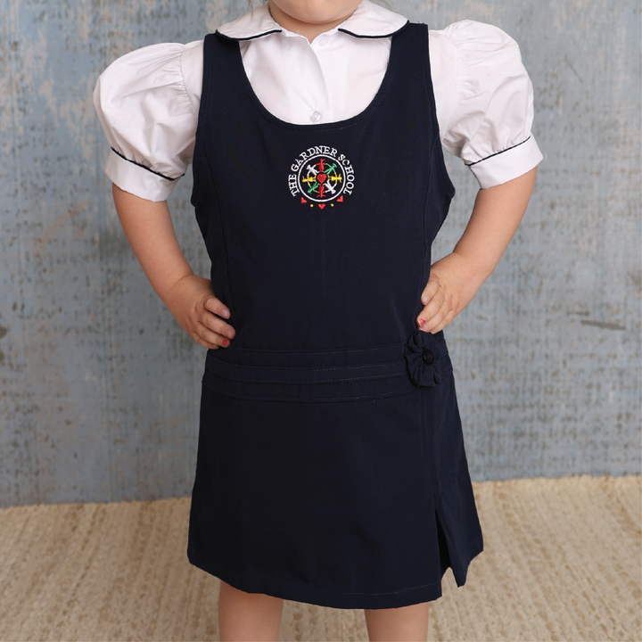 Pleated Hem Jumper with Button Flower