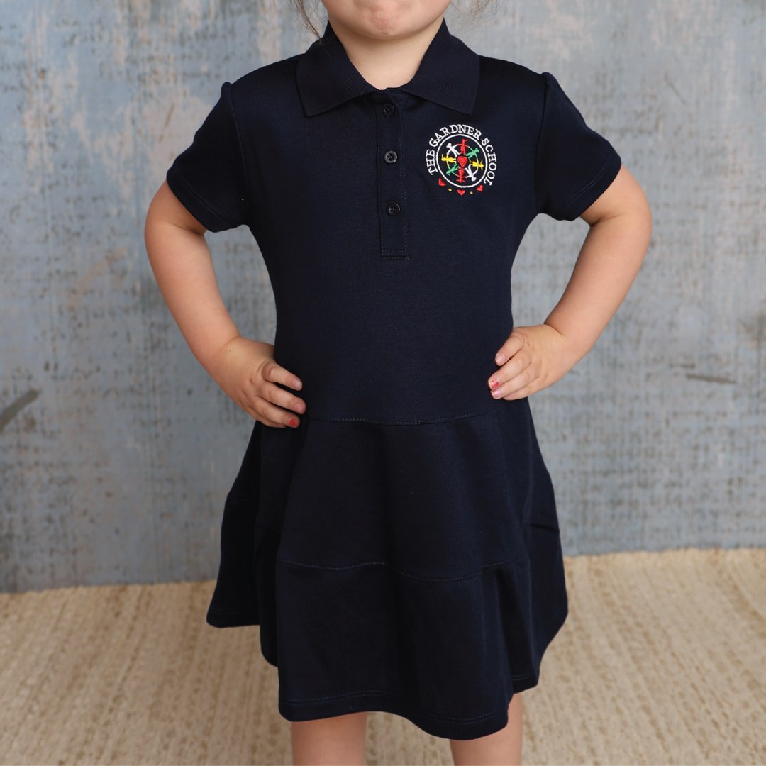Short Sleeve Ruffle Polo Dress